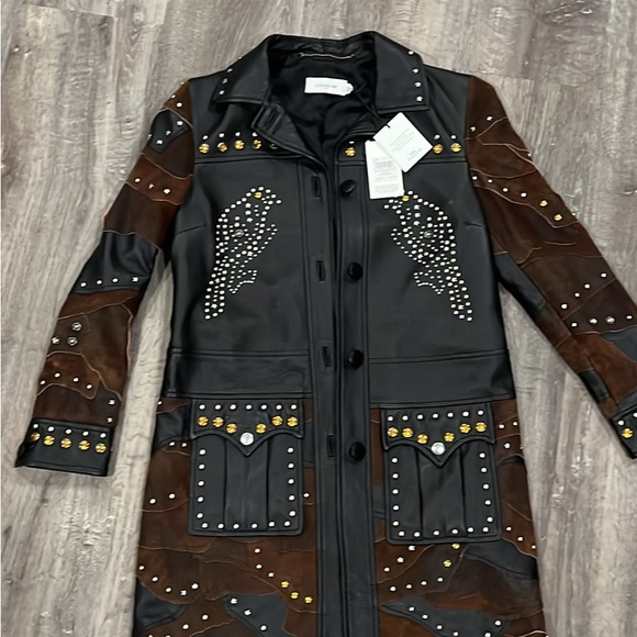Coach Black and Brown Studded Leather Jacket - Picture 4 of 4